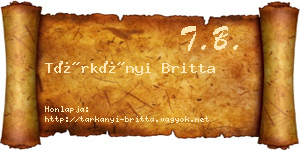 Tárkányi Britta névjegykártya
